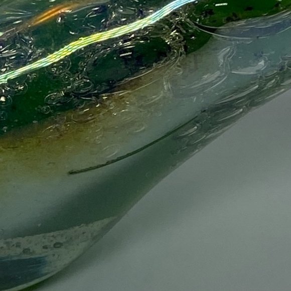 Vintage Handblown Opaque Green Glass Folded Dish Made in Romania *read* - Picture 11 of 11